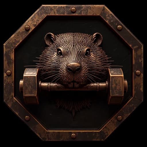 The Third Place emblem: a bronze beaver on a riveted octagonal plate